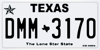 TX license plate DMM3170