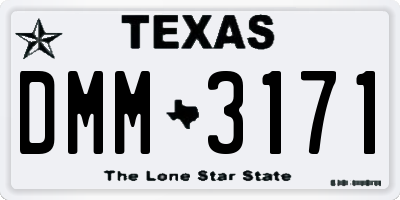 TX license plate DMM3171