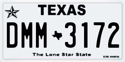 TX license plate DMM3172