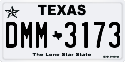 TX license plate DMM3173