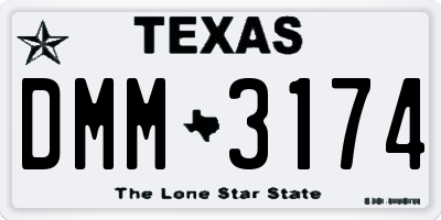 TX license plate DMM3174