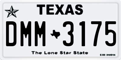 TX license plate DMM3175