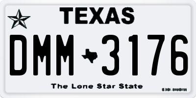 TX license plate DMM3176