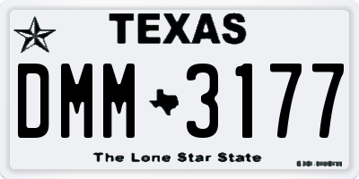 TX license plate DMM3177