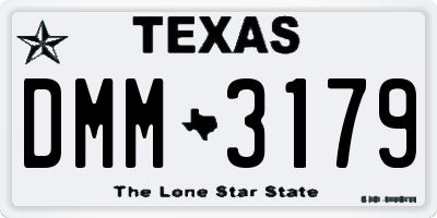 TX license plate DMM3179