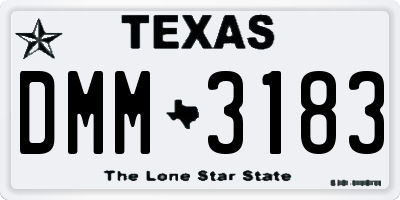 TX license plate DMM3183