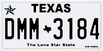 TX license plate DMM3184