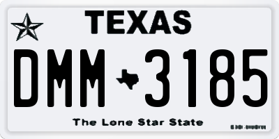 TX license plate DMM3185