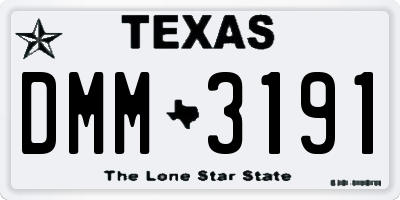 TX license plate DMM3191