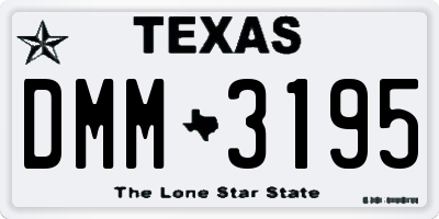 TX license plate DMM3195