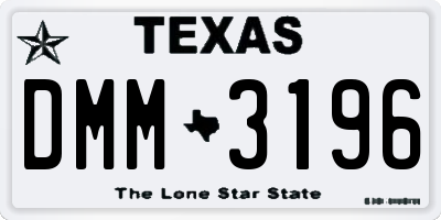 TX license plate DMM3196