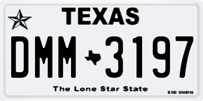 TX license plate DMM3197