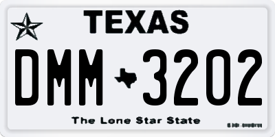 TX license plate DMM3202