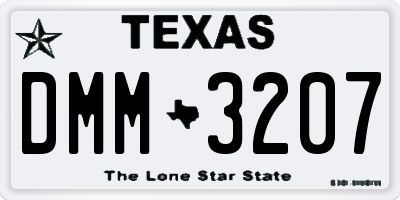 TX license plate DMM3207