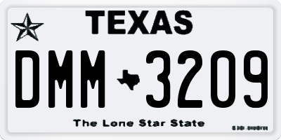 TX license plate DMM3209