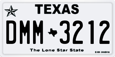 TX license plate DMM3212