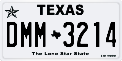 TX license plate DMM3214