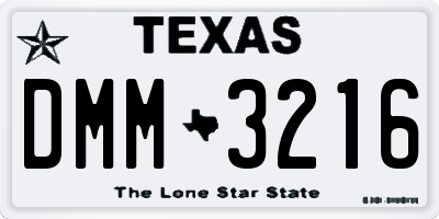 TX license plate DMM3216