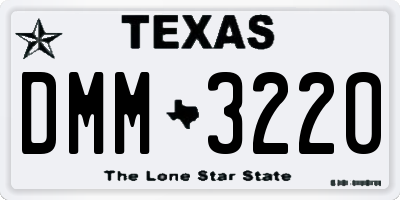 TX license plate DMM3220