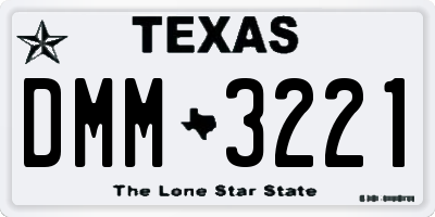 TX license plate DMM3221