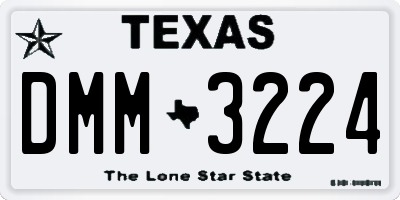 TX license plate DMM3224