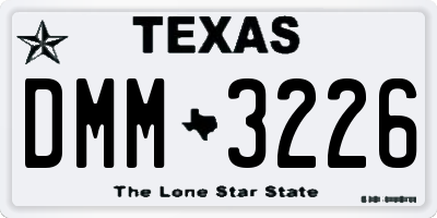 TX license plate DMM3226