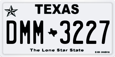 TX license plate DMM3227