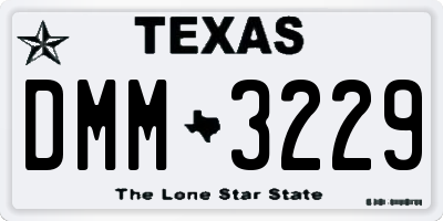 TX license plate DMM3229