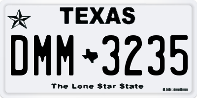 TX license plate DMM3235