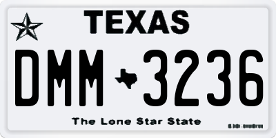 TX license plate DMM3236