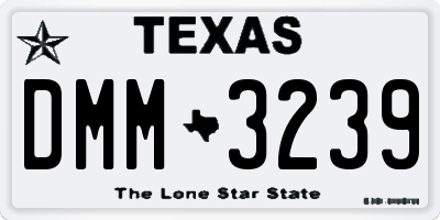 TX license plate DMM3239