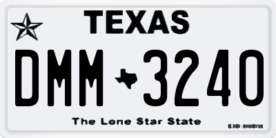 TX license plate DMM3240