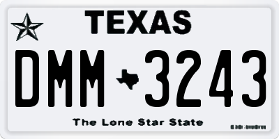 TX license plate DMM3243