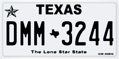 TX license plate DMM3244