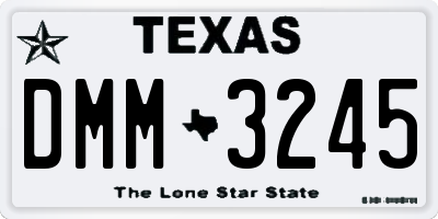 TX license plate DMM3245