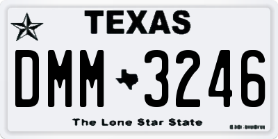 TX license plate DMM3246