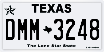 TX license plate DMM3248