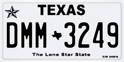 TX license plate DMM3249