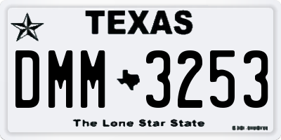 TX license plate DMM3253