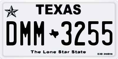 TX license plate DMM3255