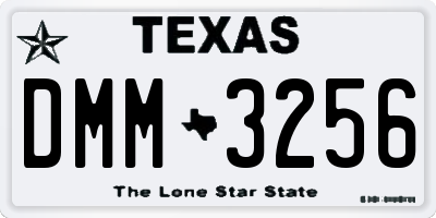 TX license plate DMM3256