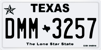 TX license plate DMM3257