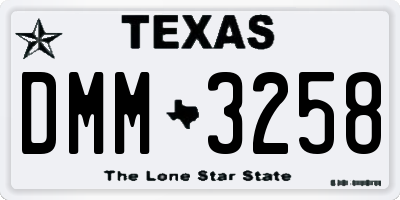 TX license plate DMM3258