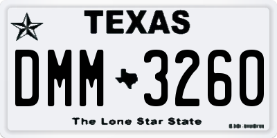 TX license plate DMM3260