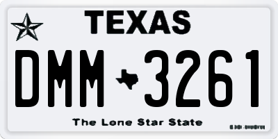 TX license plate DMM3261