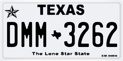 TX license plate DMM3262