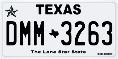 TX license plate DMM3263