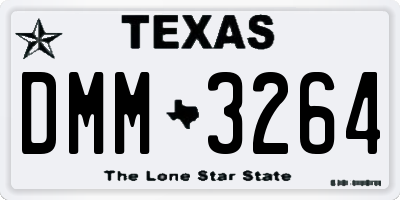 TX license plate DMM3264