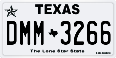 TX license plate DMM3266