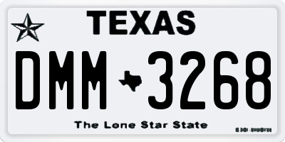 TX license plate DMM3268